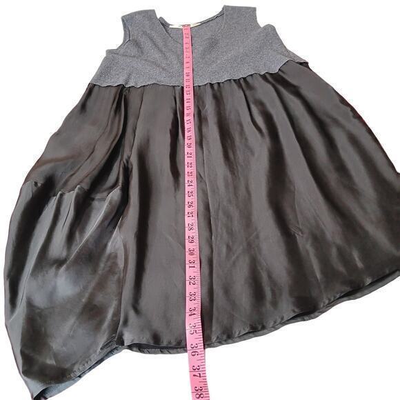 HACHE A-Line Dress Loose Fit Size 6 IT42 Gray Grey Black Asymmetrical Sleeveless - Picture 7 of 8